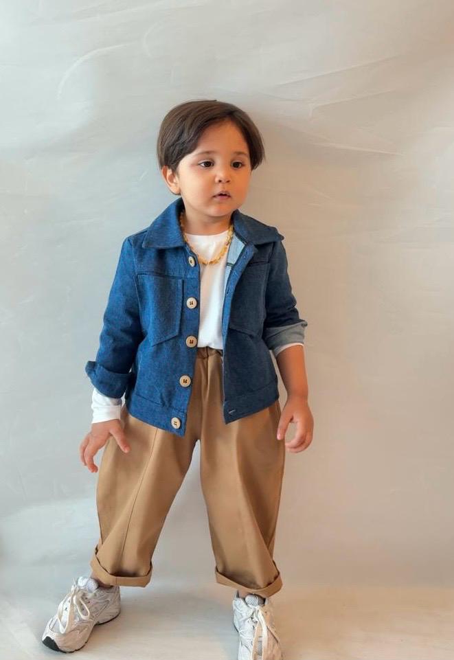 Unisex Kot Gömlek ve Pantolon Takım