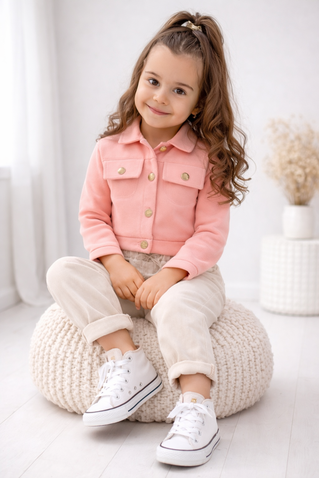 Kız Çocuk Şardonlu Ceket & Gabardin Pantolon Takım