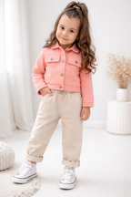 Kız Çocuk Şardonlu Ceket & Gabardin Pantolon Takım