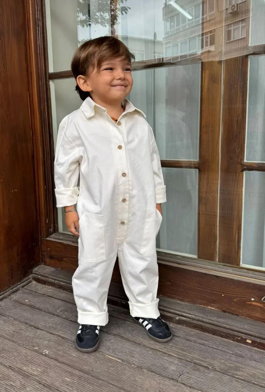 Unisex Gabardin Tulum Beyaz