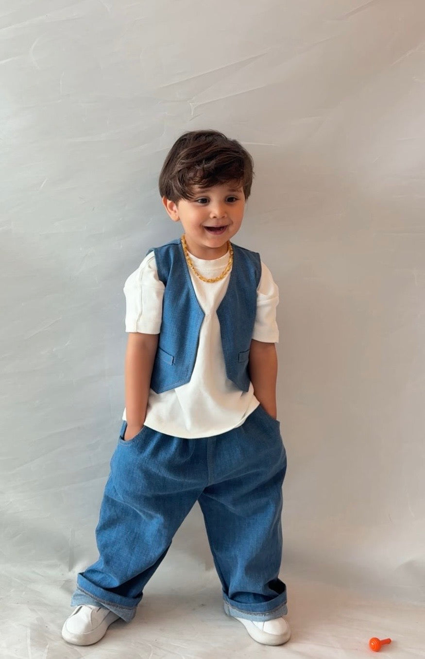 Unisex Kot Yelek ve Pantolon Takım