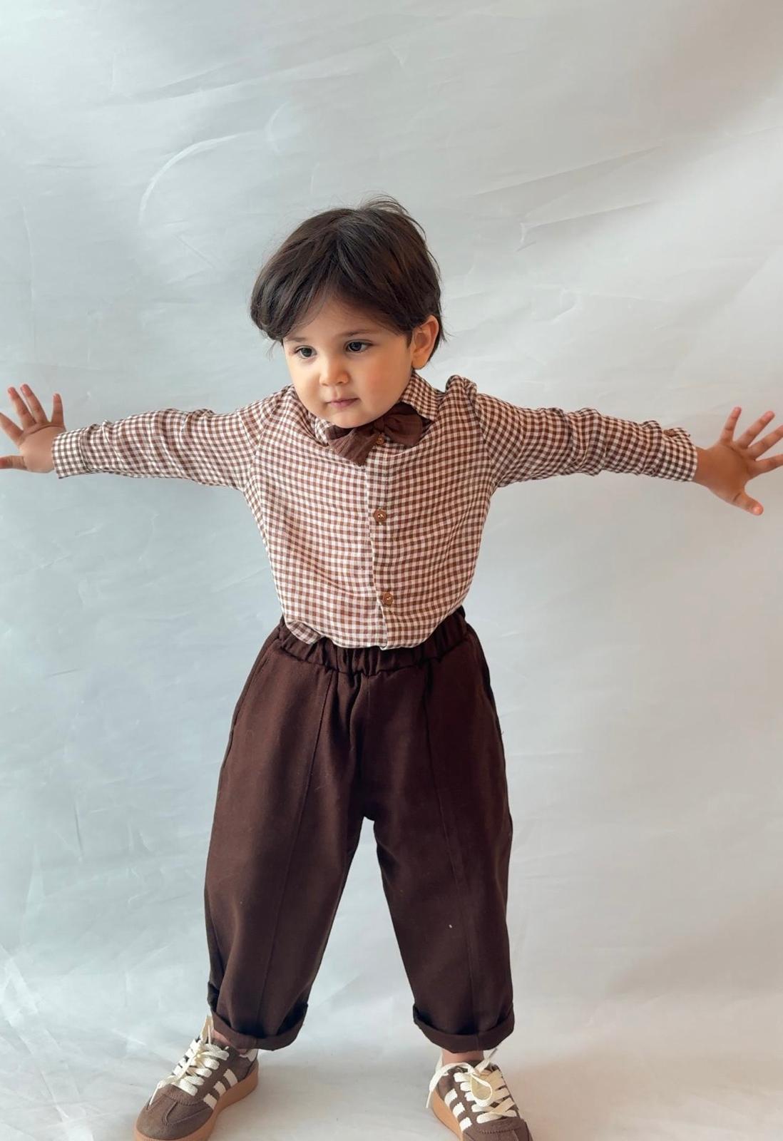 Erkek Çocuk Potikare Gömlek, Papyon ve Pantolon Takım