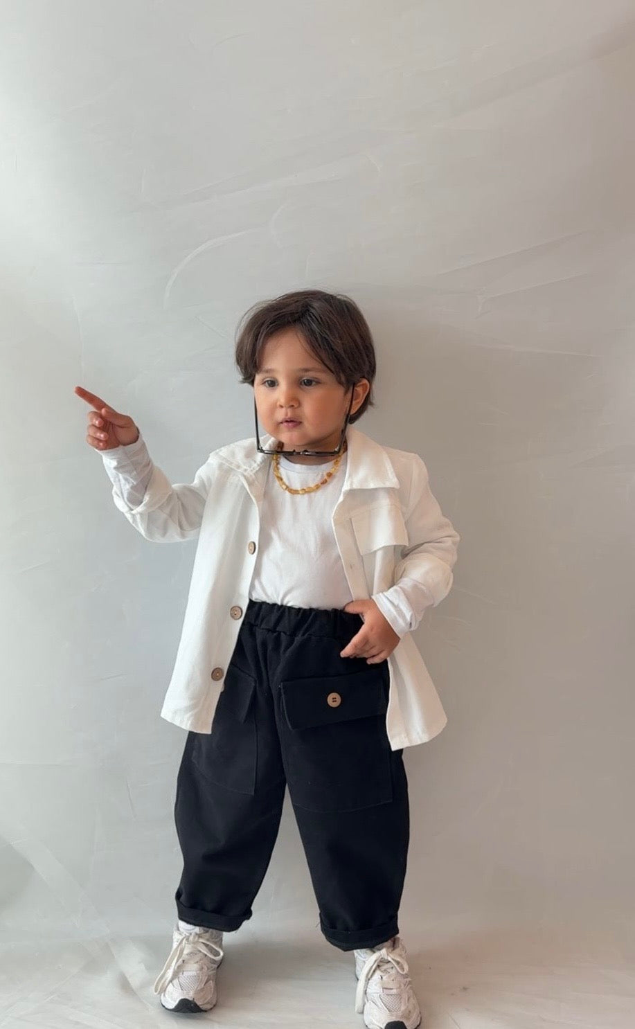 Unisex Trench Ceket & Siyah Gabardin Pantolon Takım