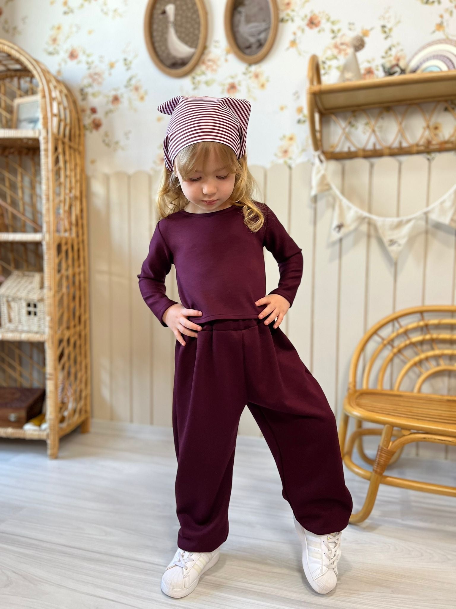 Kız Çocuk Pantolon ve Bluz Takım (Bandana hediyeli)