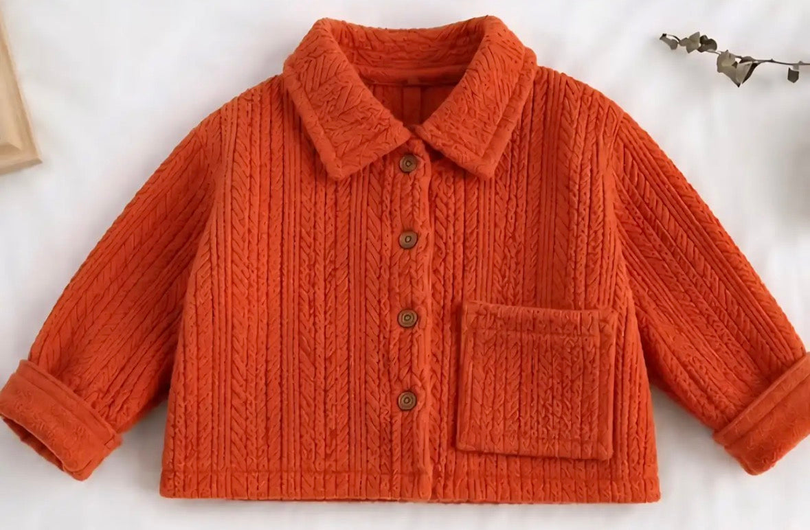 Unisex Triko Balıksırtı Turuncu Ceket