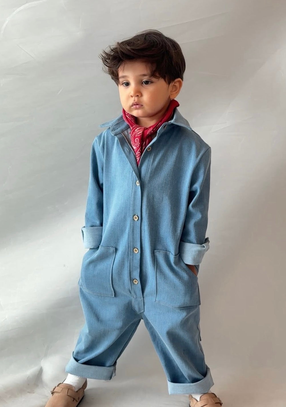 Unisex Çocuk Kot Tulum Bol Kalıp & Günlük Şık Çocuk Tulum