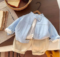 Erkek Çocuk Mavi Gabardin Ceket & Pantolon Takım
