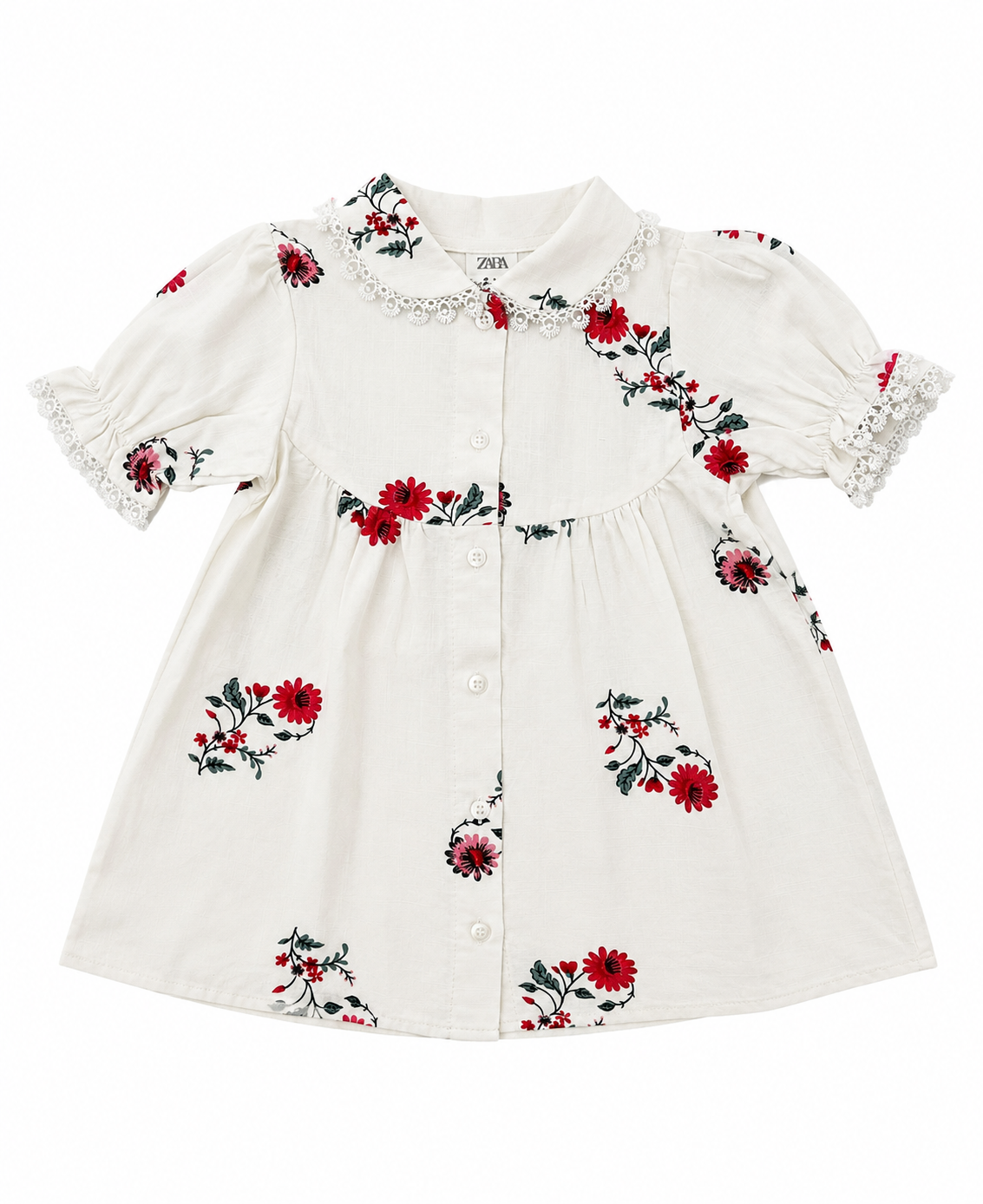 Kız Çocuk Çiçek Desen Zara Elbise
