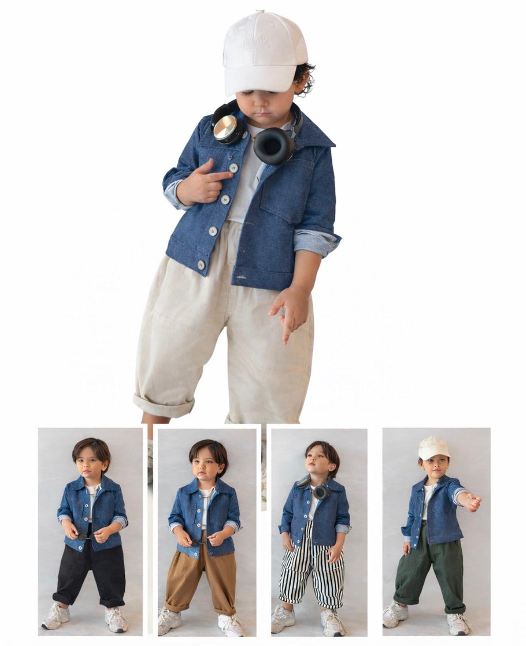 Unisex Kot Gömlek ve Pantolon Takım
