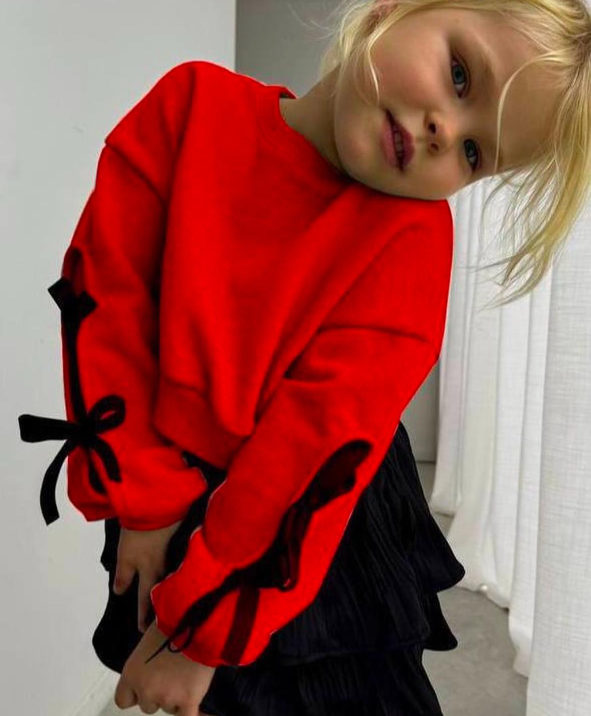 Kırmızı Sweat ve Etek Takım