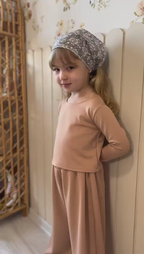 Kız Çocuk Pantolon ve Bluz Takım (Bandana hediyeli)