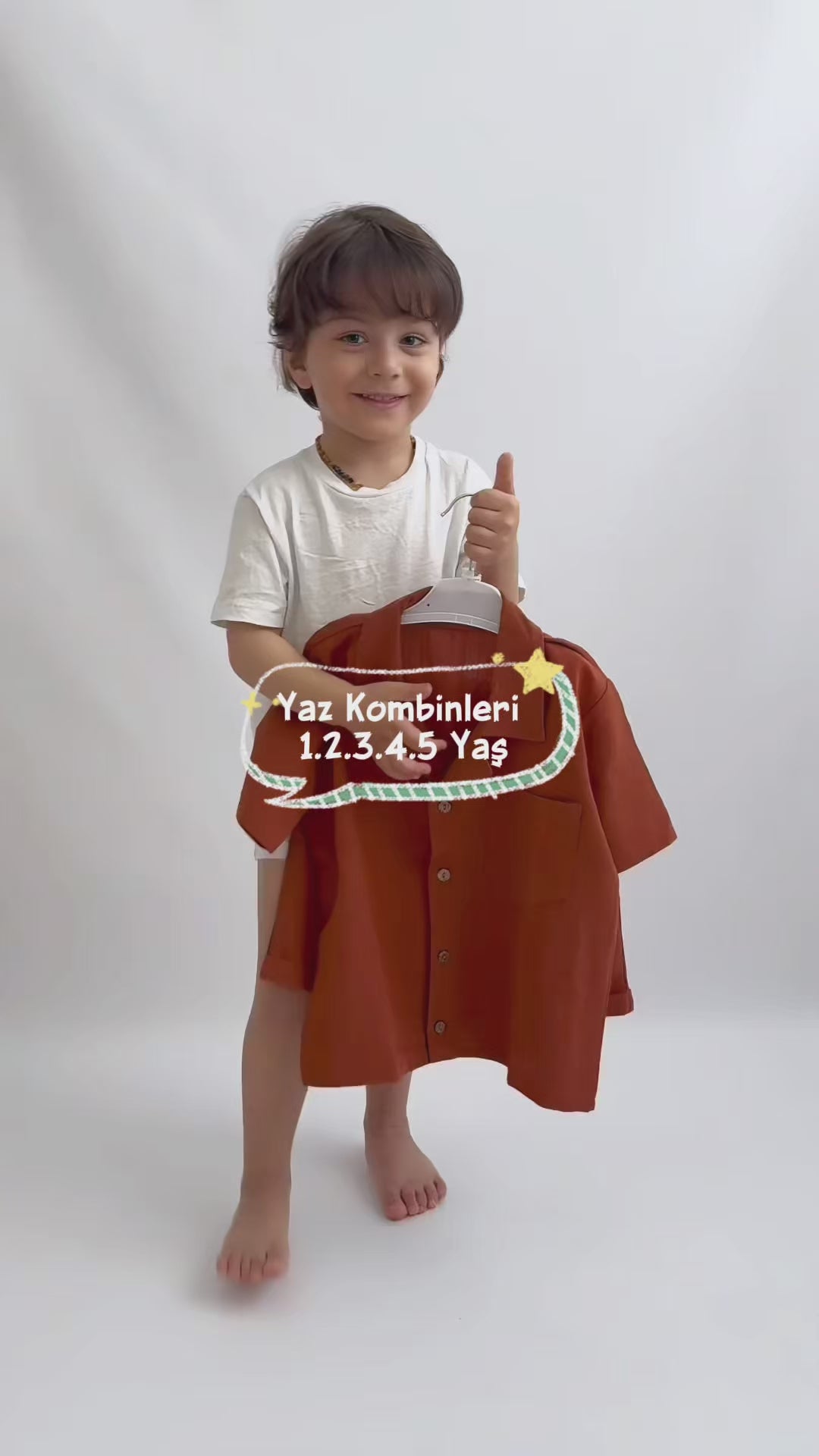 Erkek Çocuk Keten Şort Takım